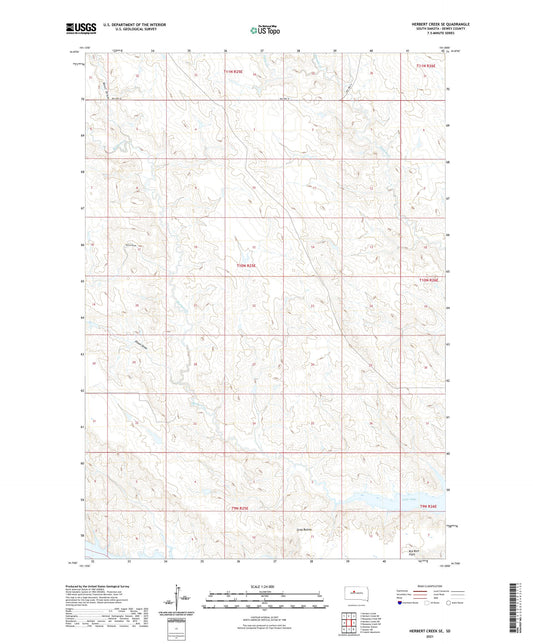 Herbert Creek SE South Dakota US Topo Map Image