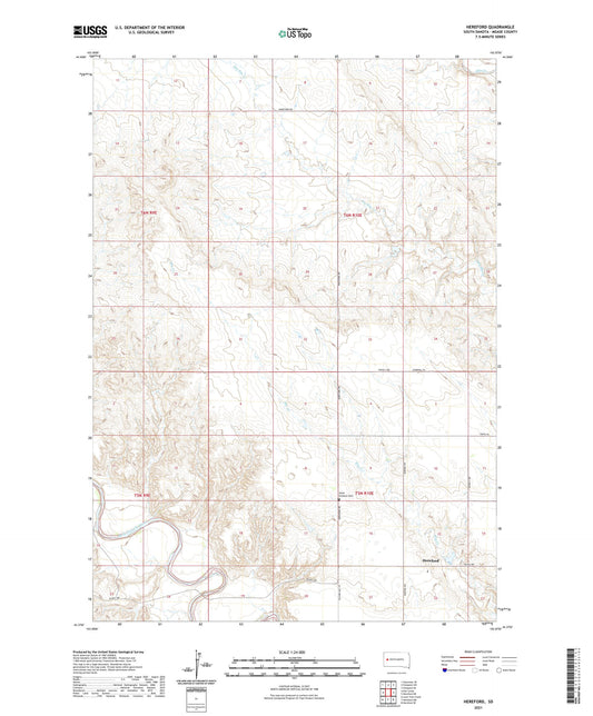 Hereford South Dakota US Topo Map Image