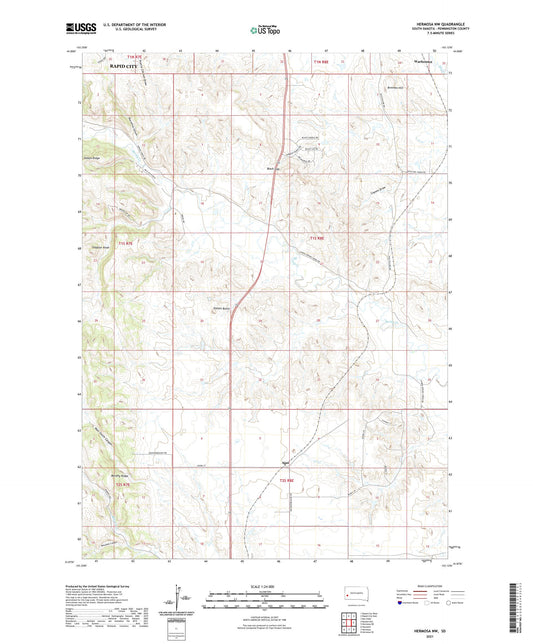 Hermosa NW South Dakota US Topo Map Image