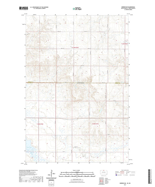Herreid NW South Dakota US Topo Map Image