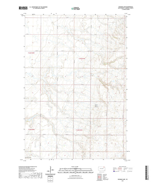 Hickman Lake South Dakota US Topo Map Image