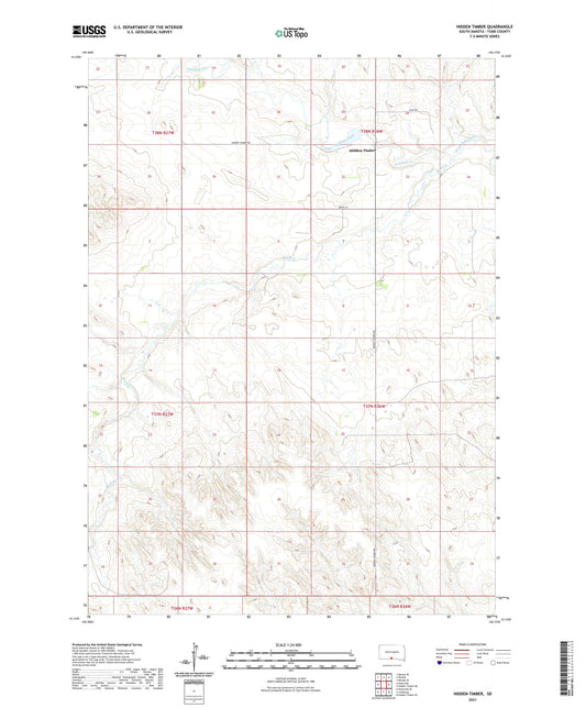 Hidden Timber South Dakota US Topo Map Image