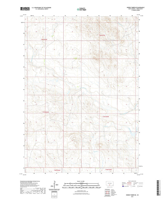Hidden Timber NE South Dakota US Topo Map Image