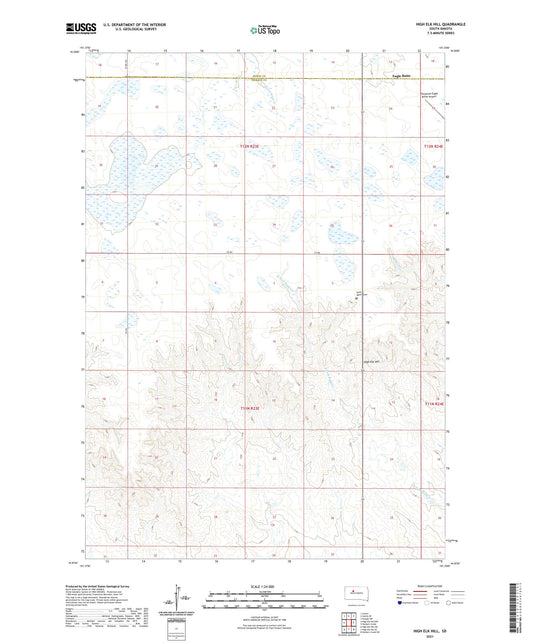 High Elk Hill South Dakota US Topo Map Image