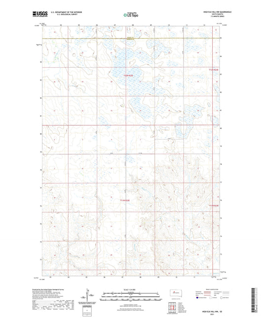 High Elk Hill NW South Dakota US Topo Map Image