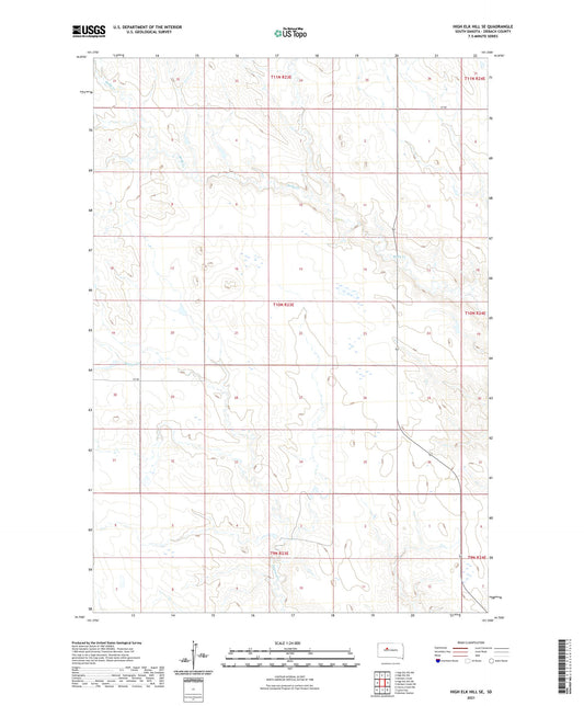High Elk Hill SE South Dakota US Topo Map Image