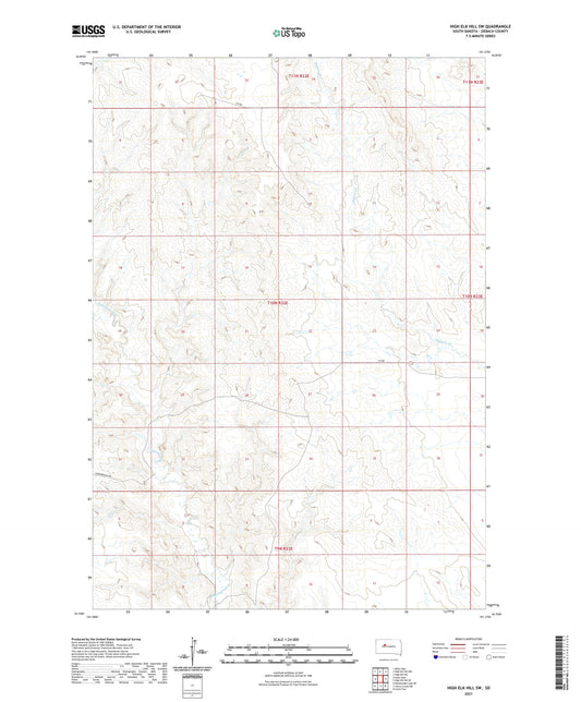 High Elk Hill SW South Dakota US Topo Map Image