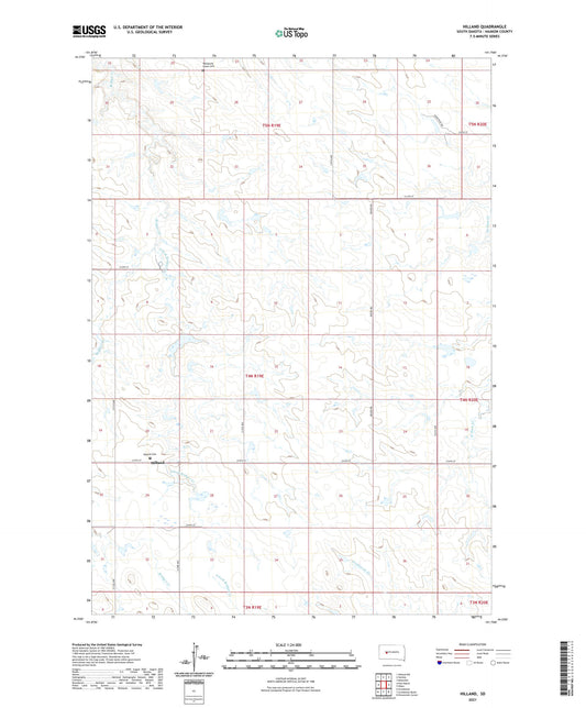 Hilland South Dakota US Topo Map Image