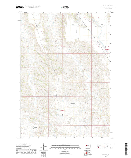 Hilland NW South Dakota US Topo Map Image