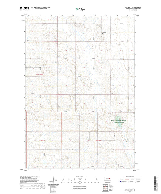 Hitchcock SW South Dakota US Topo Map Image