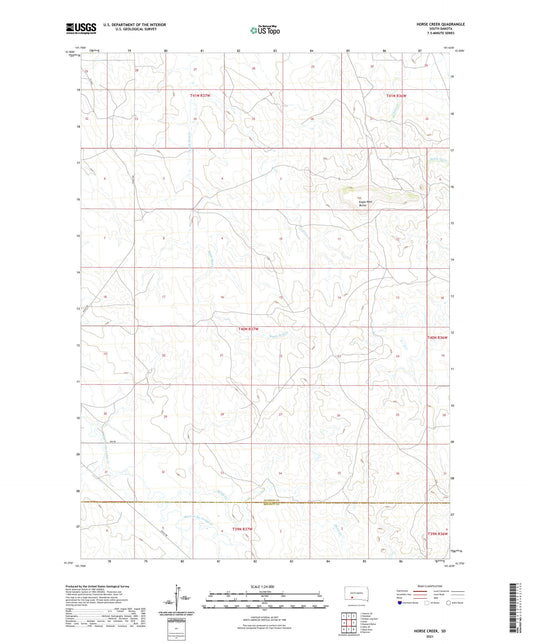 Horse Creek South Dakota US Topo Map Image