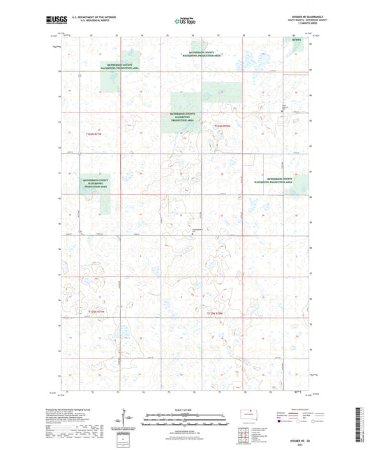 Hosmer NE South Dakota US Topo Map Image