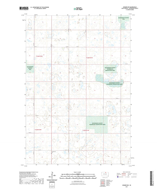 Hosmer NW South Dakota US Topo Map Image