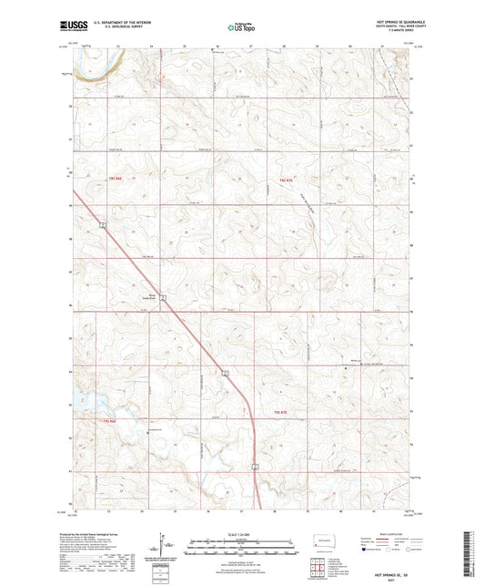 Hot Springs SE South Dakota US Topo Map Image