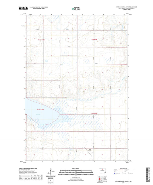 Hoven Municipal Airport South Dakota US Topo Map Image