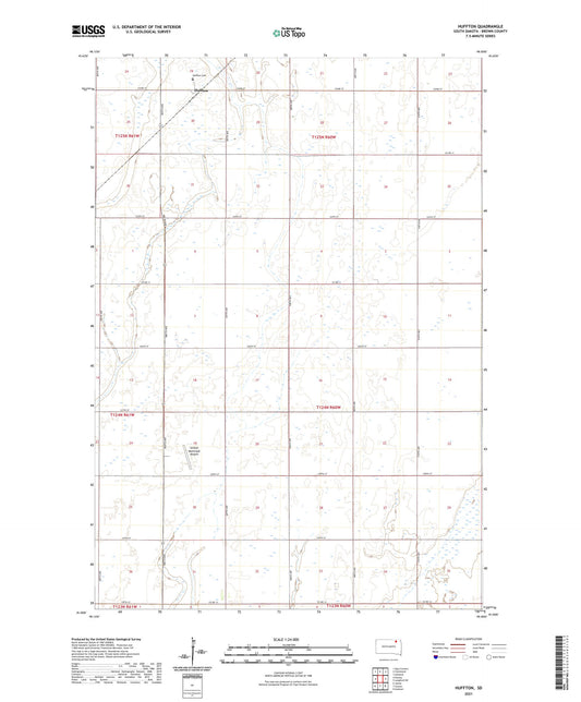 Huffton South Dakota US Topo Map Image