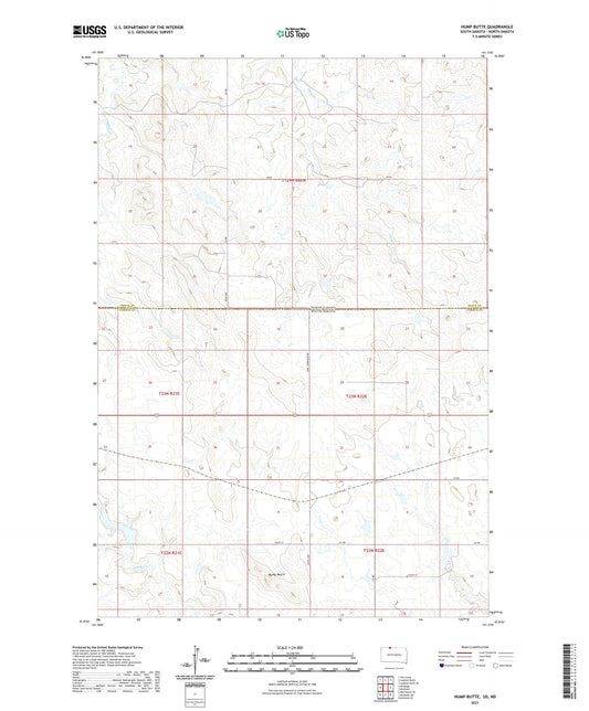 Hump Butte South Dakota US Topo Map Image