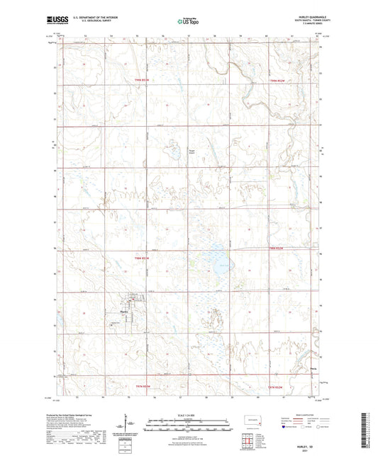 Hurley South Dakota US Topo Map Image