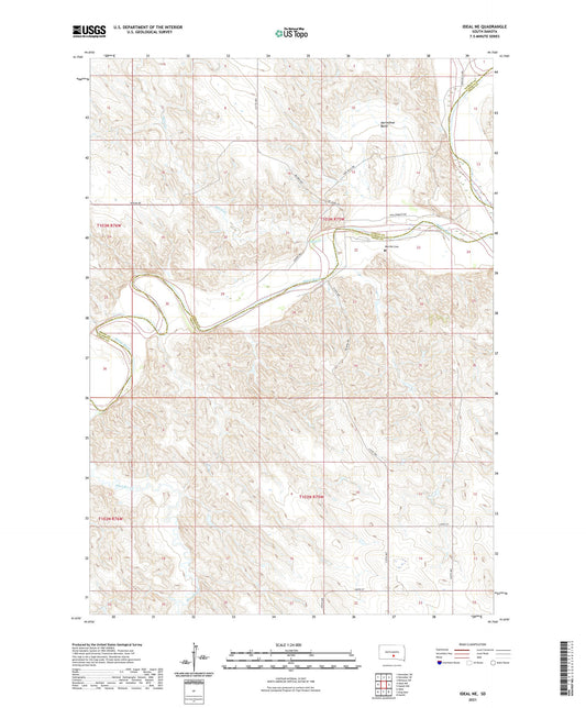 Ideal NE South Dakota US Topo Map Image