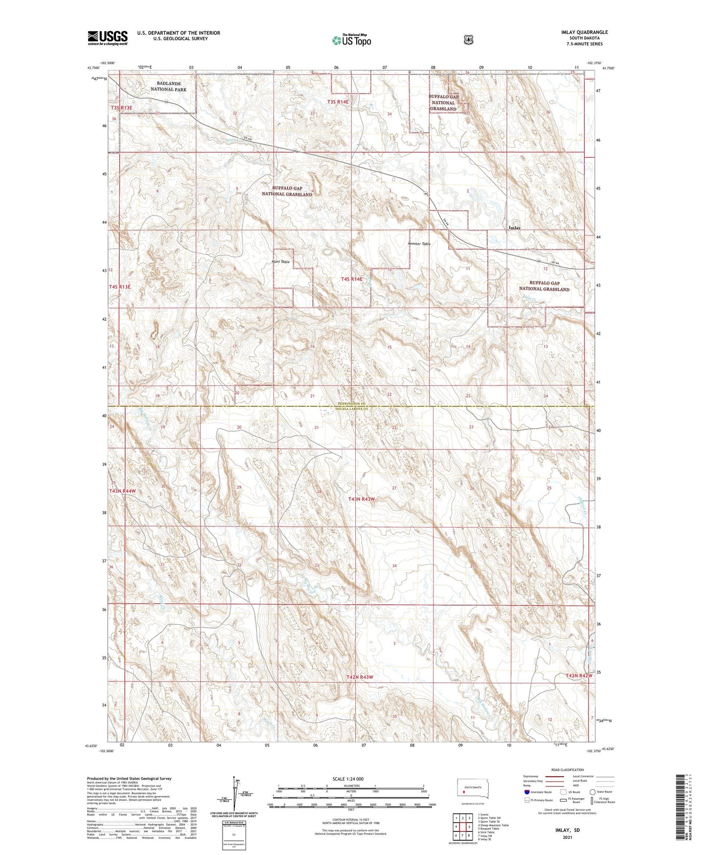 Imlay South Dakota US Topo Map Image