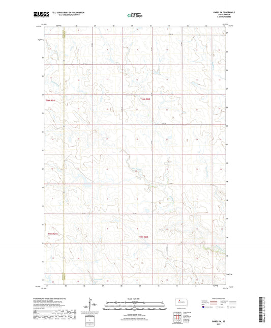 Isabel SW South Dakota US Topo Map Image