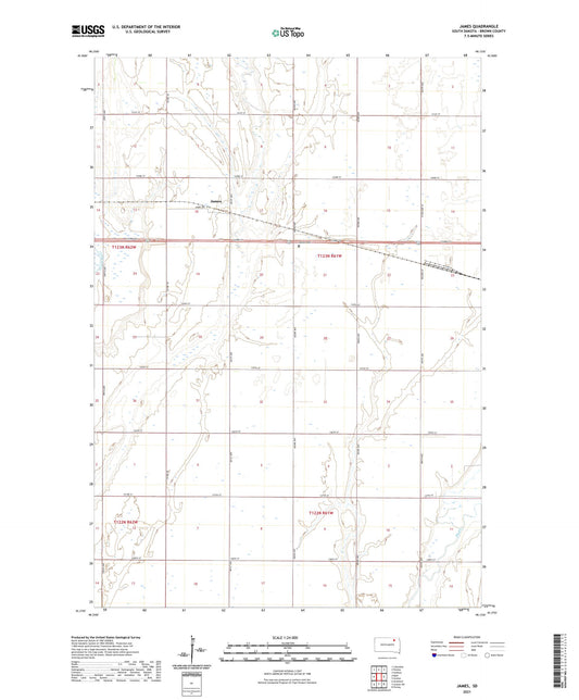 James South Dakota US Topo Map Image