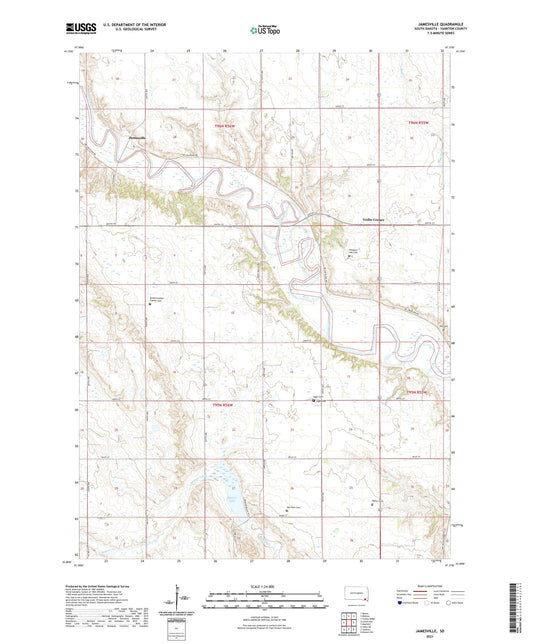 Jamesville South Dakota US Topo Map Image