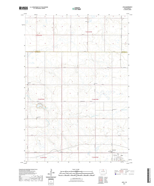 Java South Dakota US Topo Map Image