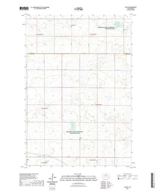 Java SE South Dakota US Topo Map Image