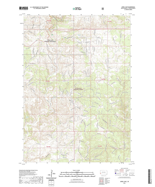 Jewel Cave South Dakota US Topo Map Image