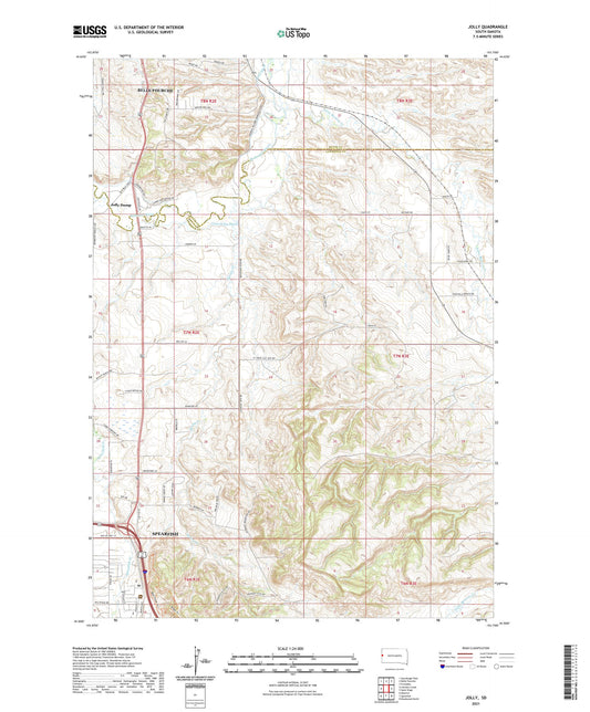 Jolly South Dakota US Topo Map Image