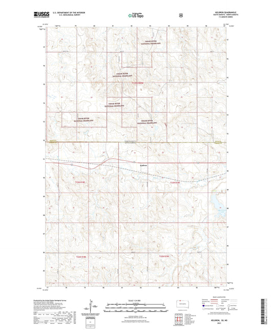 Keldron South Dakota US Topo Map Image