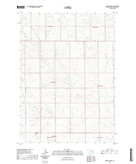 Kimball North South Dakota US Topo Map Image