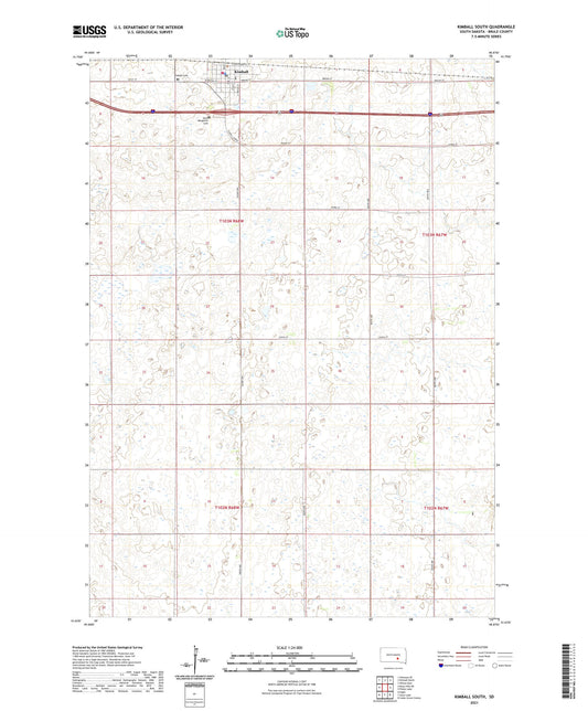 Kimball South South Dakota US Topo Map Image