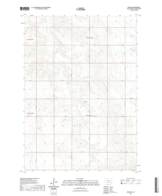 King Dam South Dakota US Topo Map Image