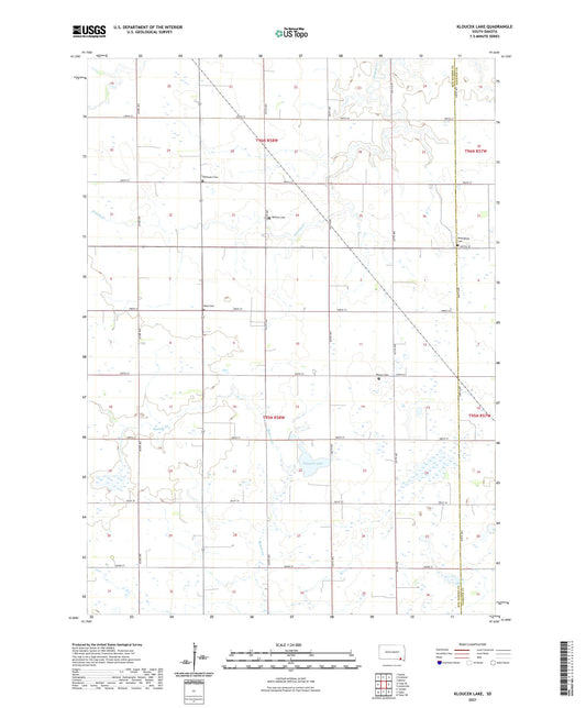 Kloucek Lake South Dakota US Topo Map Image