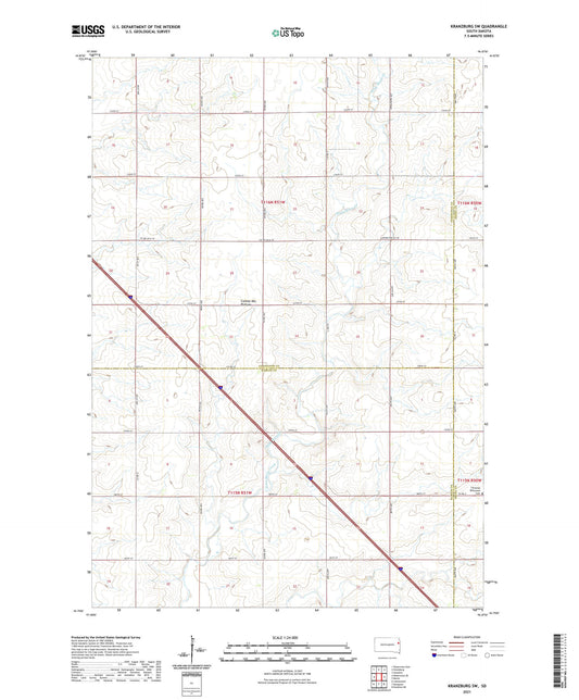 Kranzburg SW South Dakota US Topo Map Image