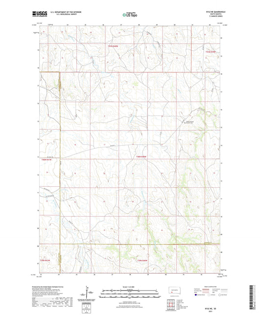 Kyle NE South Dakota US Topo Map Image