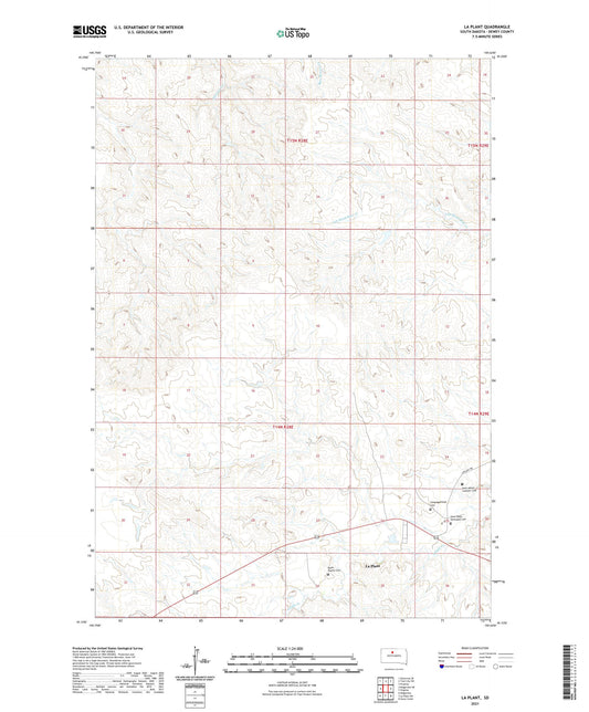 La Plant South Dakota US Topo Map Image