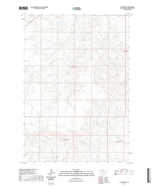 La Plant SW South Dakota US Topo Map Image