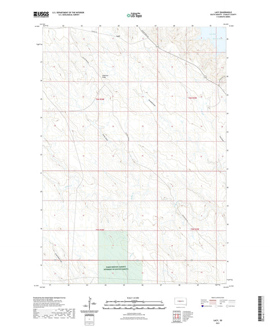 Lacy South Dakota US Topo Map Image