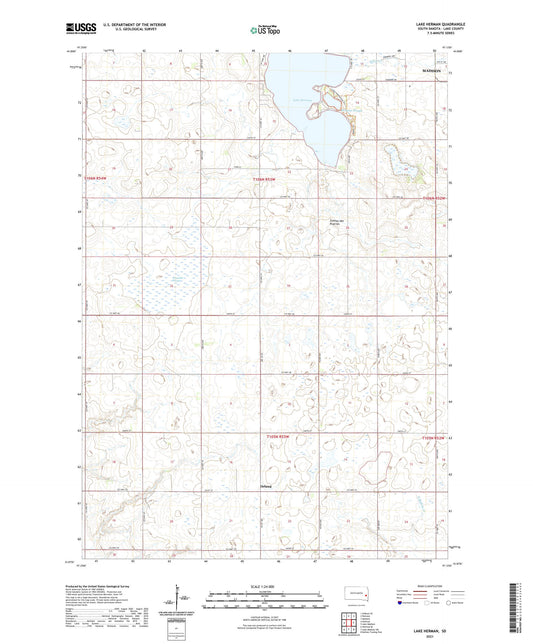Lake Herman South Dakota US Topo Map Image