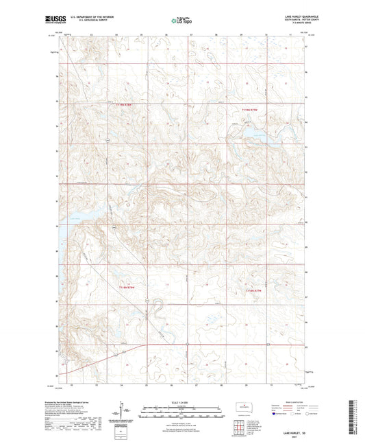 Lake Hurley South Dakota US Topo Map Image