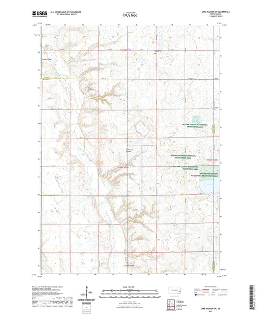 Lake Madison SW South Dakota US Topo Map Image