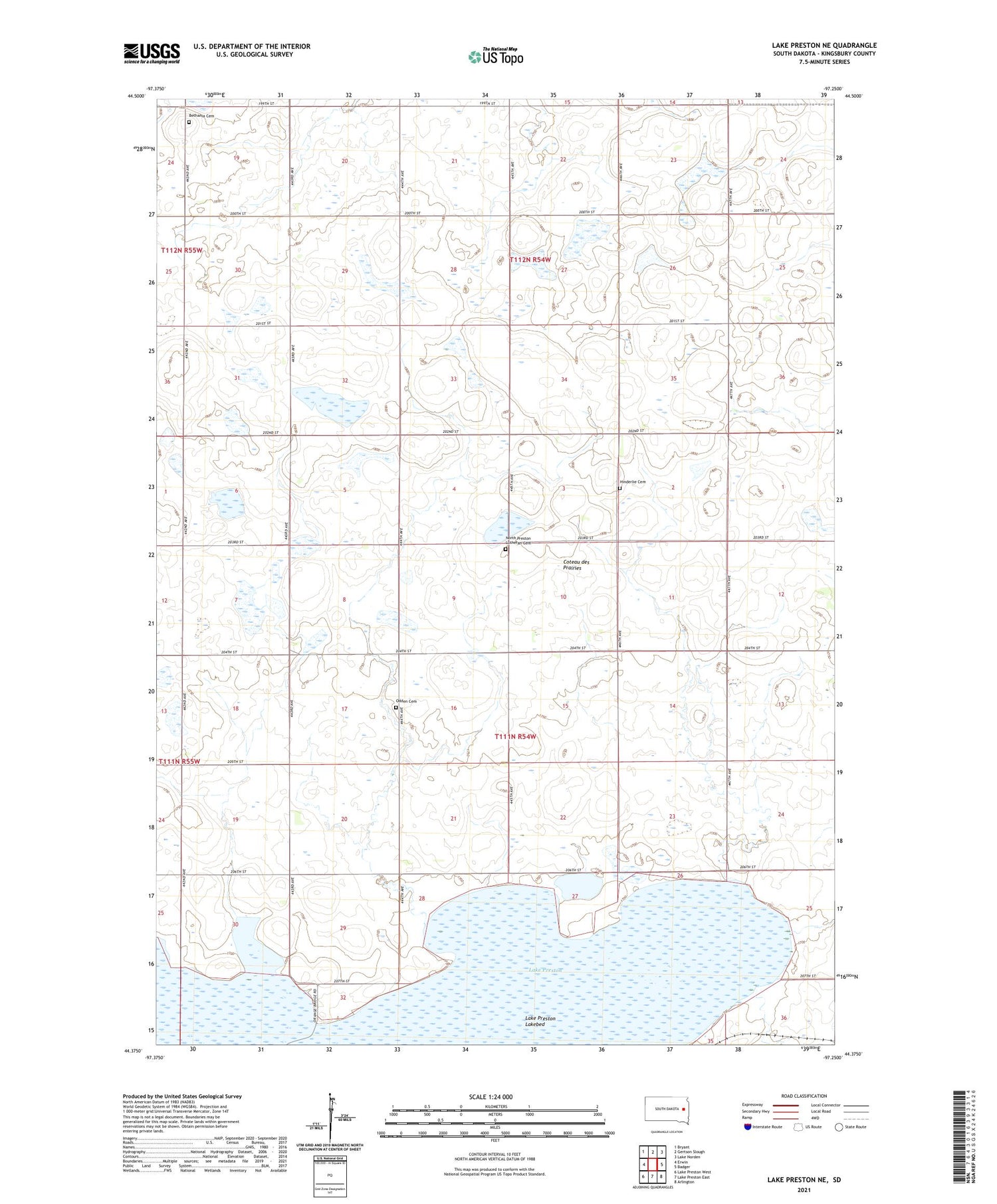 Lake Preston NE South Dakota US Topo Map Image