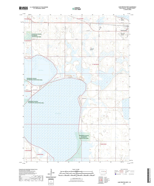 Lake Preston West South Dakota US Topo Map Image