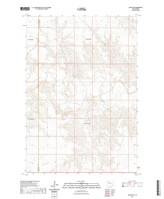 Lantry NW South Dakota US Topo Map Image