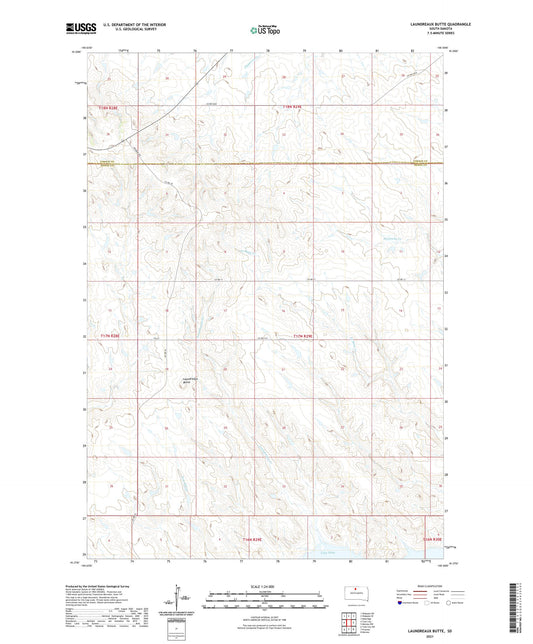 Laundreaux Butte South Dakota US Topo Map Image