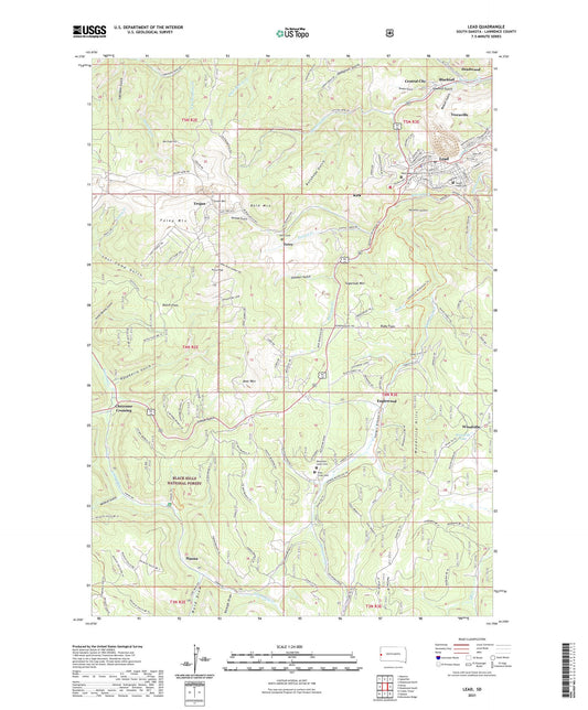 Lead South Dakota US Topo Map Image