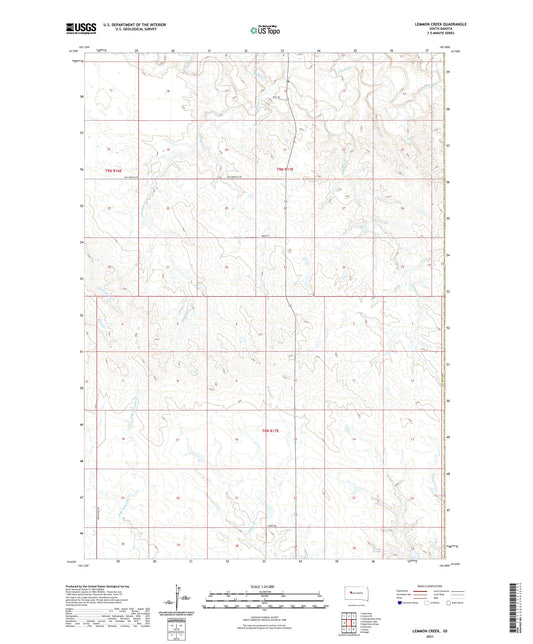 Lemmon Creek South Dakota US Topo Map Image